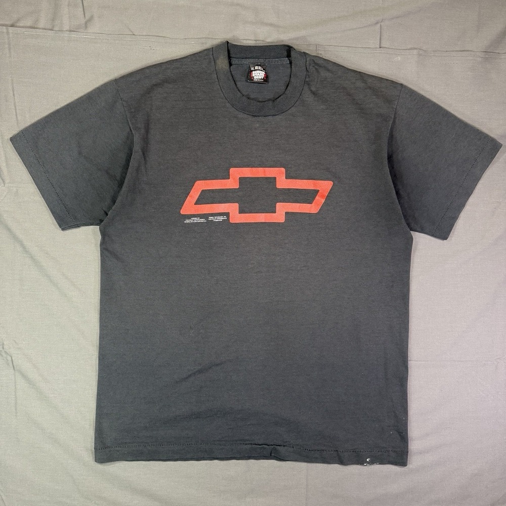 Vintage 90s Chevrolet Chevy Heartbeat of America Black T-shirt Mens XL USA Faded